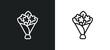 flower bouquet icon isolated in white and black colors. flower bouquet outline vector icon from nature collection for web, mobile apps and ui.