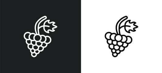 Wall Mural - grapevine icon isolated in white and black colors. grapevine outline vector icon from nature collection for web, mobile apps and ui.