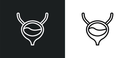 Wall Mural - bladder icon isolated in white and black colors. bladder outline vector icon from medical collection