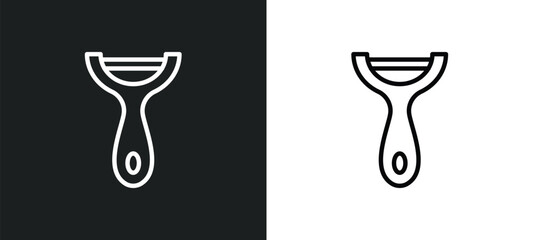 Wall Mural - peeler icon isolated in white and black colors. peeler outline vector icon from kitchen collection f