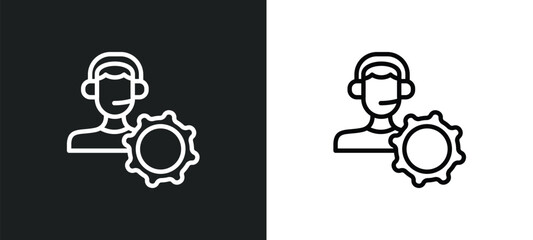 remote support icon isolated in white and black colors. remote support outline vector icon from internet security collection for web, mobile apps and ui.