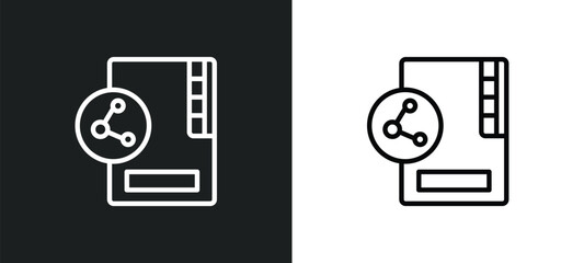 Wall Mural - file sharing icon isolated in white and black colors. file sharing outline vector icon from internet