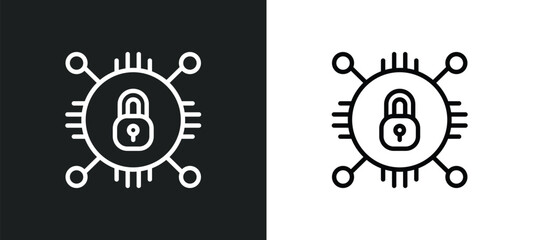 Wall Mural - encrypted icon isolated in white and black colors. encrypted outline vector icon from internet secur