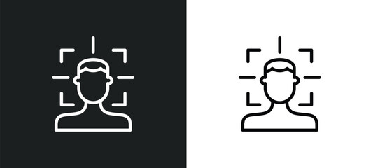 Wall Mural - facial recognition icon isolated in white and black colors. facial recognition outline vector icon from internet security collection for web, mobile apps and ui.