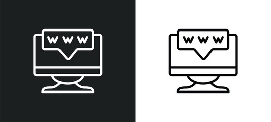Wall Mural - domain icon isolated in white and black colors. domain outline vector icon from internet security co