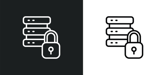 Wall Mural - data protection icon isolated in white and black colors. data protection outline vector icon from in