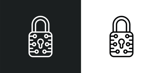 Wall Mural - data locked icon isolated in white and black colors. data locked outline vector icon from internet s