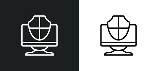 Wall Mural - computer security icon isolated in white and black colors. computer security outline vector icon from internet security collection for web, mobile apps and ui.