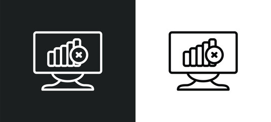 Wall Mural - connection error icon isolated in white and black colors. connection error outline vector icon from 