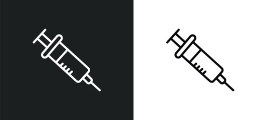 Wall Mural - syringe icon isolated in white and black colors. syringe outline vector icon from health and medical