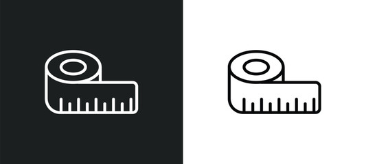 measure tape icon isolated in white and black colors. measure tape outline vector icon from health and medical collection for web, mobile apps and ui.