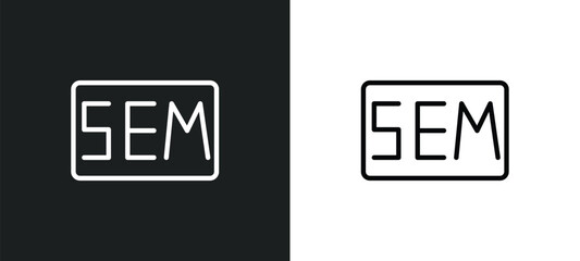 Wall Mural - sem icon isolated in white and black colors. sem outline vector icon from general collection for web