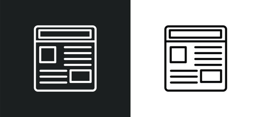 Wall Mural - news feed icon isolated in white and black colors. news feed outline vector icon from general collec
