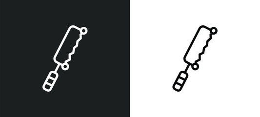 Wall Mural - fretsaw icon isolated in white and black colors. fretsaw outline vector icon from general collection for web, mobile apps and ui.