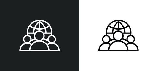 Wall Mural - team icon isolated in white and black colors. team outline vector icon from general collection for w