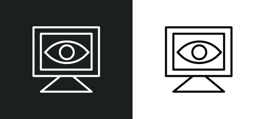 Wall Mural - computer vision icon isolated in white and black colors. computer vision outline vector icon from ge