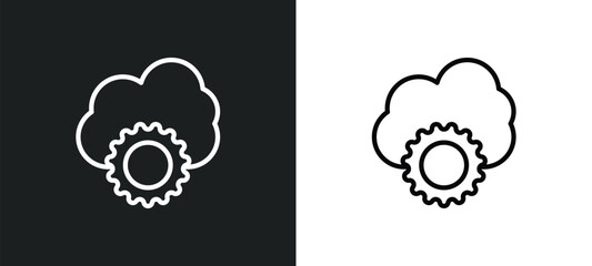 Wall Mural - cloud service icon isolated in white and black colors. cloud service outline vector icon from general collection for web, mobile apps and ui.