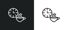 Tea Time Icon Isolated In White And Black Colors. Tea Time Outline Vector Icon From Food Collection For Web, Mobile Apps And Ui.
