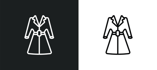 Wall Mural - women coat icon isolated in white and black colors. women coat outline vector icon from fashion collection for web, mobile apps and ui.