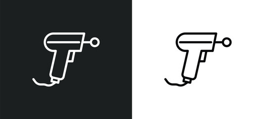 Wall Mural - barcode scanner icon isolated in white and black colors. barcode scanner outline vector icon from el