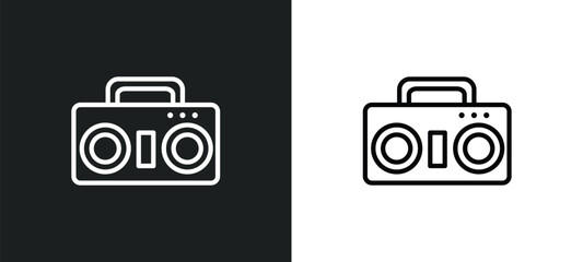 Wall Mural - boombox icon isolated in white and black colors. boombox outline vector icon from electronic devices