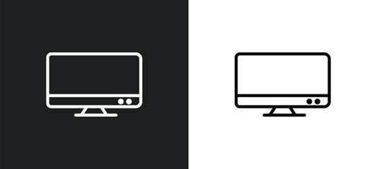 Wall Mural - television icon isolated in white and black colors. television outline vector icon from electronic devices collection for web, mobile apps and ui.