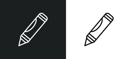Wall Mural - crayon icon isolated in white and black colors. crayon outline vector icon from education collection