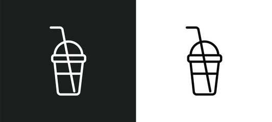 Wall Mural - smoothie icon isolated in white and black colors. smoothie outline vector icon from drinks collection for web, mobile apps and ui.