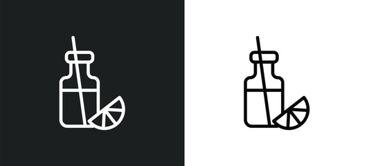 Wall Mural - juice bottle icon isolated in white and black colors. juice bottle outline vector icon from drinks collection for web, mobile apps and ui.