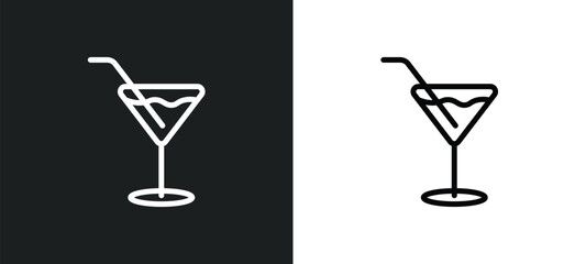 Wall Mural - martini icon isolated in white and black colors. martini outline vector icon from drinks collection for web, mobile apps and ui.