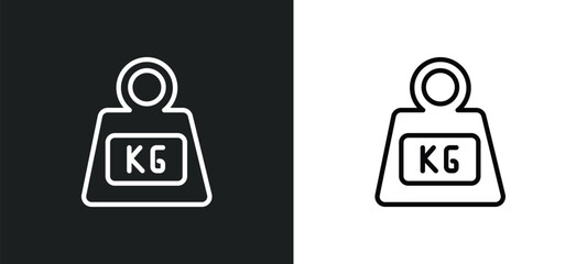 Wall Mural - weight icon isolated in white and black colors. weight outline vector icon from delivery and logistic collection for web, mobile apps and ui.