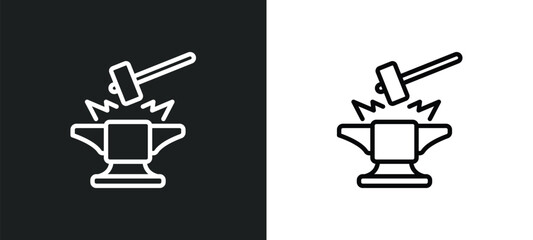 Wall Mural - blacksmith icon isolated in white and black colors. blacksmith outline vector icon from cultures col