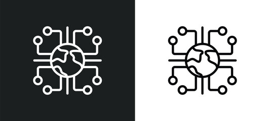 Wall Mural - information network icon isolated in white and black colors. information network outline vector icon