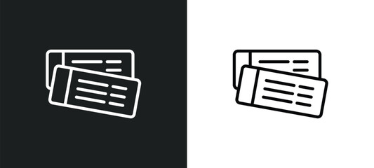 Wall Mural - tickets icon isolated in white and black colors. tickets outline vector icon from cinema collection 