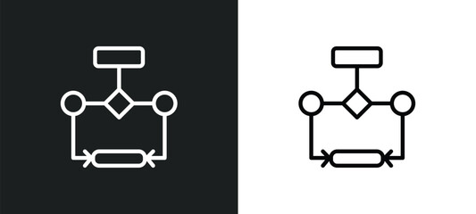 Wall Mural - flow chart icon isolated in white and black colors. flow chart outline vector icon from business and