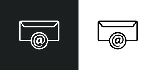 Wall Mural - email contacts icon isolated in white and black colors. email contacts outline vector icon from busi
