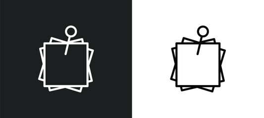 Wall Mural - post it icon isolated in white and black colors. post it outline vector icon from business collectio