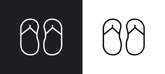 two flip flops icon isolated in white and black colors. two flip flops outline vector icon from beauty collection for web, mobile apps and ui.