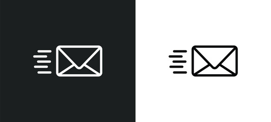 Wall Mural - mail icon isolated in white and black colors. mail outline vector icon from artificial intellegence 