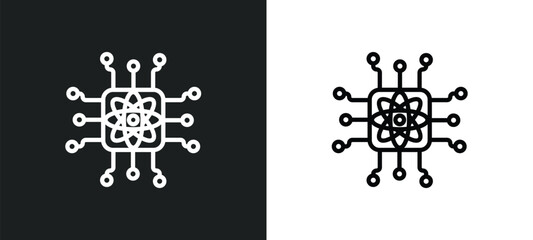 Wall Mural - quantum computing icon isolated in white and black colors. quantum computing outline vector icon fro