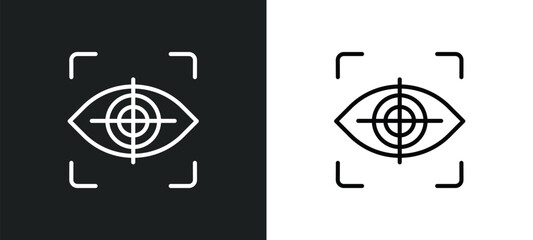 Wall Mural - eye tracking icon isolated in white and black colors. eye tracking outline vector icon from artifici