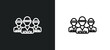 brigade icon isolated in white and black colors. brigade outline vector icon from army and war collection for web, mobile apps and ui.