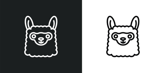 Wall Mural - llama icon isolated in white and black colors. llama outline vector icon from animals collection for