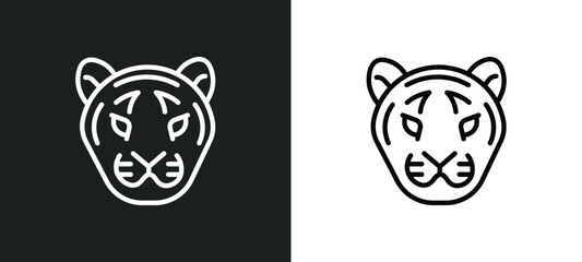 tiger icon isolated in white and black colors. tiger outline vector icon from animals collection for web, mobile apps and ui.