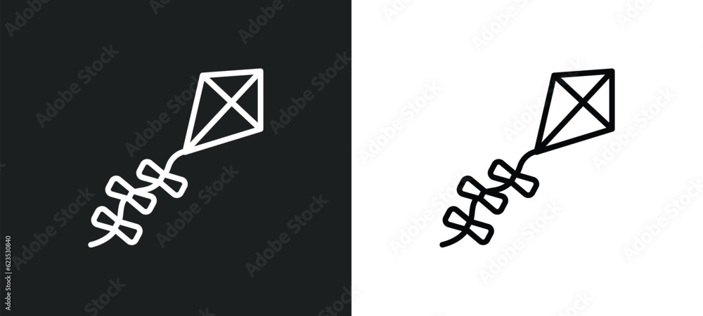 Image vectorielle Stock flying a kite icon isolated in white and black ...