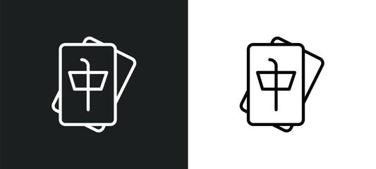 Wall Mural - mahjong icon isolated in white and black colors. mahjong outline vector icon from activity and hobbi