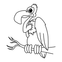 Wall Mural - Funny vulture cartoon coloring page