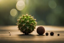 Seed Pods Of Sweet Gum Plant Also Called Burr Balls , Generative Ai Technology