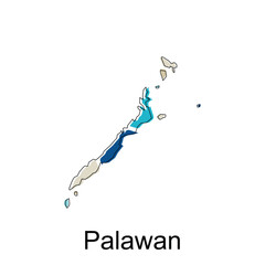 Wall Mural - Map of Palawan modern design, Philippines map illustration vector Design Template