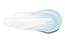 A Large Smear Or Drop Of A Clear Blue Gel, Serum. On An Empty Transparent Background.
